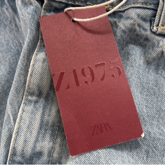 ZARA Z1975 mid rise relaxed fit turn up hem jeans - Picture 6 of 9